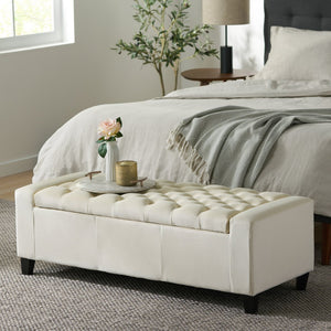 English Elm Guernsey Tufted Storage Ottoman with Lift Top Hidden Compartment for Living Rooms 59336.00NVLT