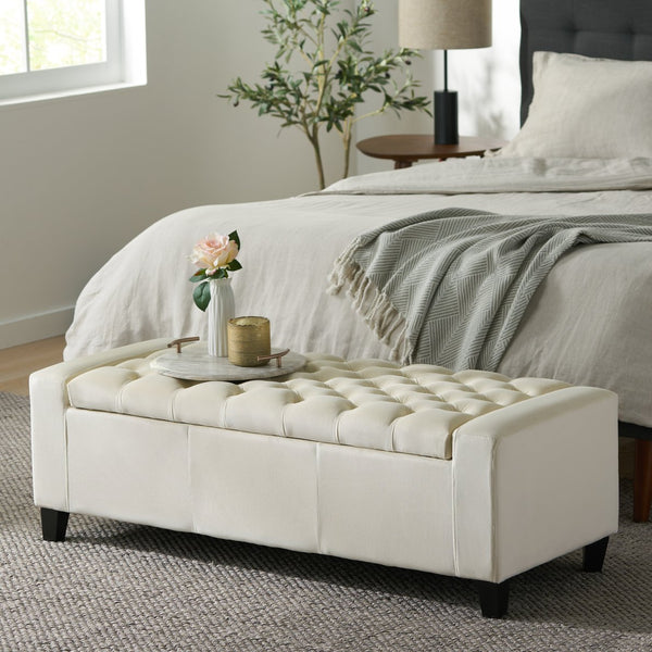 English Elm Guernsey Tufted Storage Ottoman with Lift Top Hidden Compartment for Living Rooms 59336.00NVLT