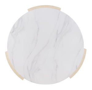 Hooker Furniture Westwood Volakas Stone Round Cocktail Table With Polished Limestone Oak Base, Open Storage Accent 6133-80111-80