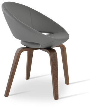 Soho Concept Crescent Plywood Chair - Stylish Dining Seating With Memory Swivel, 5-year Guarantee & Versatile Fabrics Walnut,Grey  Soho-concept-dining-chair-02221