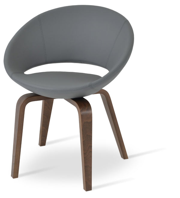 Soho Concept Crescent Plywood Chair - Stylish Dining Seating With Memory Swivel, 5-year Guarantee & Versatile Fabrics Walnut,Grey  Soho-concept-dining-chair-02221