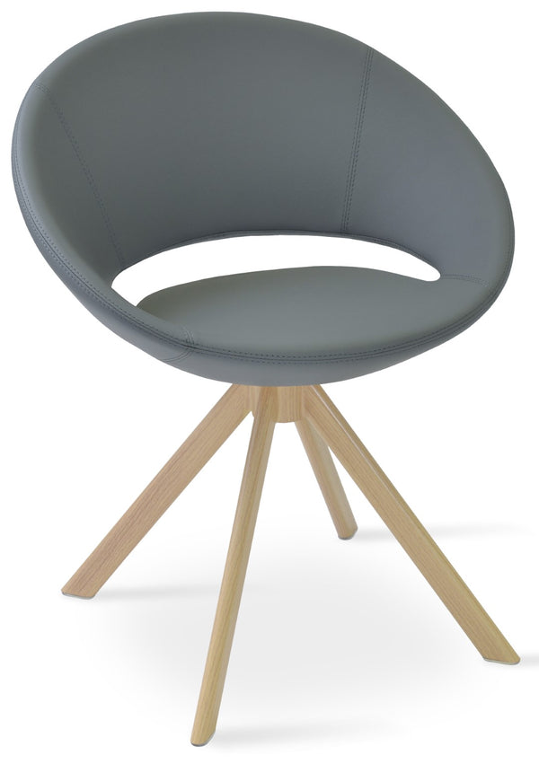Soho Concept Crescent Sword Swivel Chair - Stylish Ergonomic Design In Camira Fabric With 10-year Guarantee! Natural,Grey  Soho-concept-dining-chair-02147