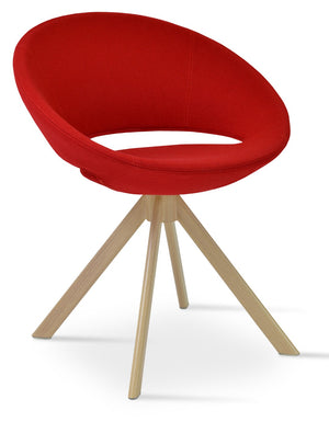 Soho Concept Crescent Sword Swivel Chair - Stylish Ergonomic Design In Camira Fabric With 10-year Guarantee! Natural,Red  Soho-concept-dining-chair-02139