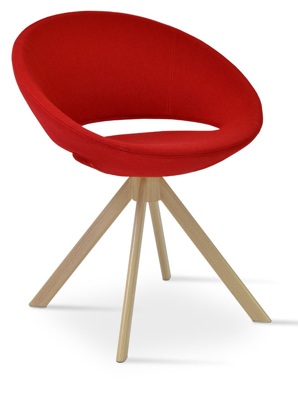 Soho Concept Crescent Sword Swivel Chair - Stylish Ergonomic Design In Camira Fabric With 10-year Guarantee! Natural,Red  Soho-concept-dining-chair-02139