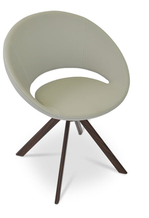 Soho Concept Crescent Sword Swivel Chair - Stylish Ergonomic Design In Camira Fabric With 10-year Guarantee! Walnut  Soho-concept-dining-chair-02142