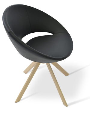 Soho Concept Crescent Sword Swivel Chair - Genuine Leather, 10-year Guarantee, Stylish & Durable Seating Solution Natural  Soho-concept-dining-chair-02138