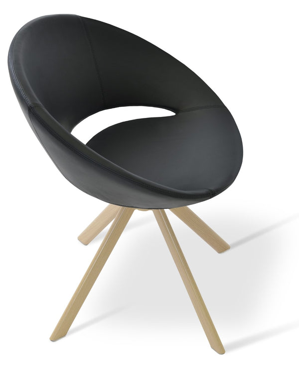 Soho Concept Crescent Sword Swivel Chair - Genuine Leather, 10-year Guarantee, Stylish & Durable Seating Solution Natural  Soho-concept-dining-chair-02138