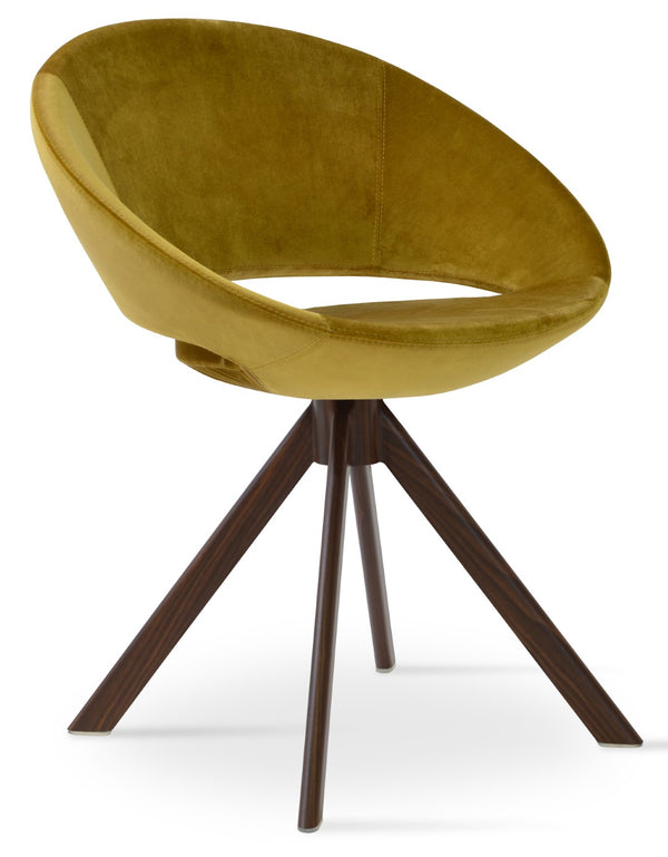 Soho Concept Crescent Velvet Swivel Dining Chair With Luxurious Gold Base - Stylish Comfort For Any Space Walnut,Gold  Soho-concept-dining-chair-02145