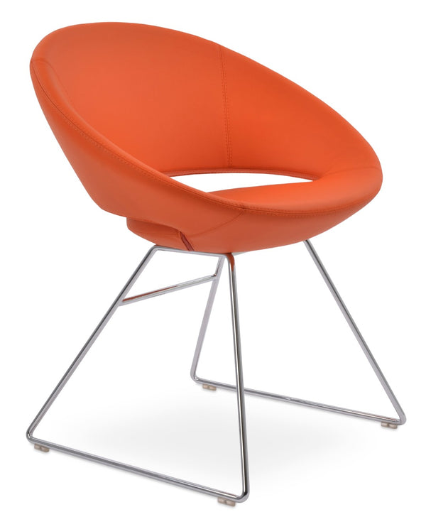 Soho Concept Crescent Wire Chair In Dark Grey - Stylish Dining Chair With Premium Camira Fabric & 10-year Guarantee Orange  Soho-concept-dining-chair-02203