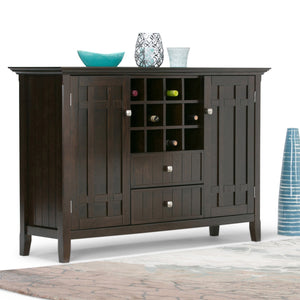 English Elm Bedford Sideboard Buffet With Wine Rack - Elegant Dark Tobacco Storage For Dining & Living Rooms B136P158119