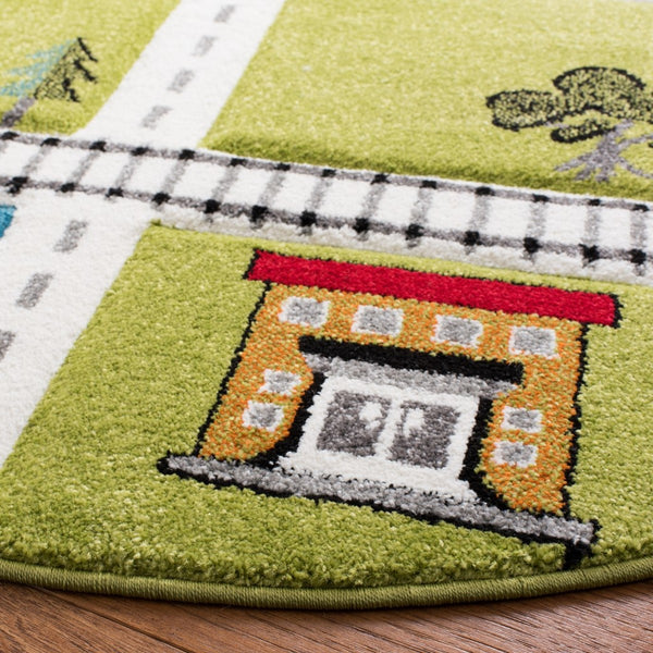 Safavieh Carousel Kids 192 CRK192 Power Loomed Kids Rug Green / Ivory CRK192Y-9