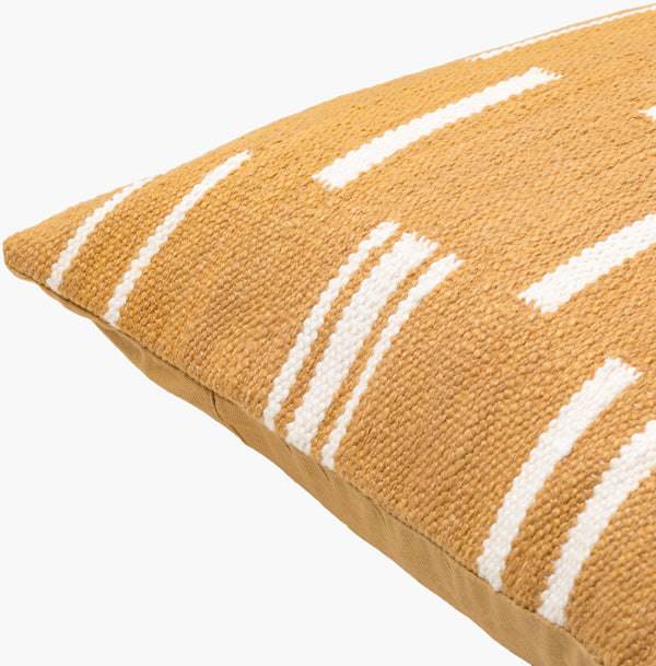 Surya Carlton Global Bohemian Accent Pillow - 18” X 18” Soft Cotton, Timeless Pattern, Easy Care Design Mustard Cotton,Cotton Crl004-2222