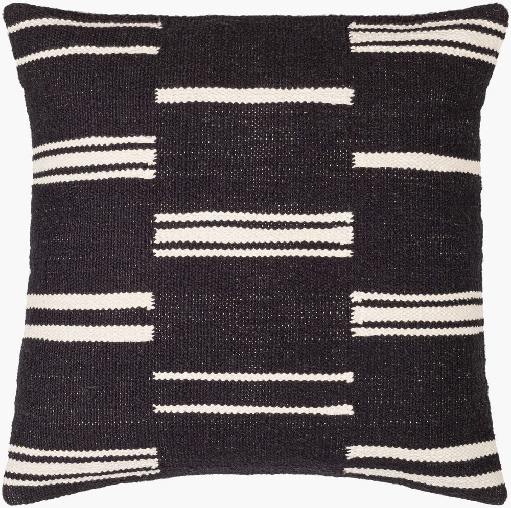 Surya Carlton Global Bohemian Accent Pillow - 18” X 18” Soft Cotton, Timeless Pattern, Easy Care Design Black Cotton,Cotton Crl006-1818d