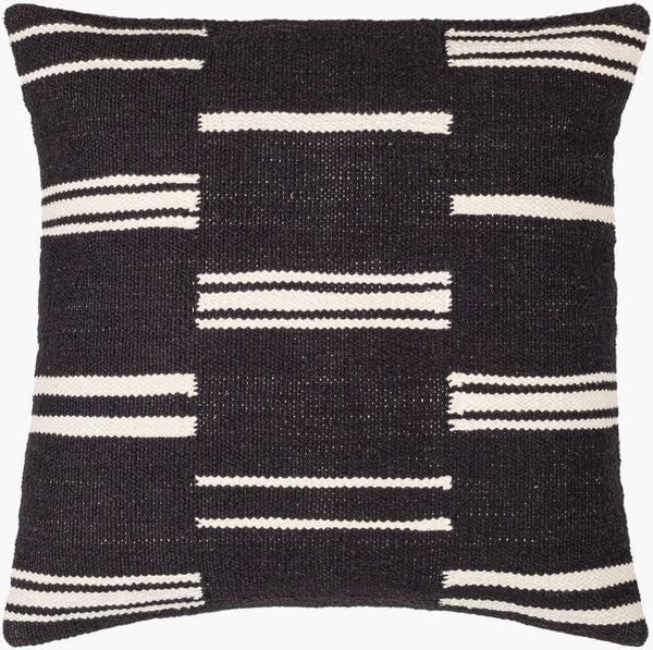 Surya Carlton Global Bohemian Accent Pillow - 18” X 18” Soft Cotton, Timeless Pattern, Easy Care Design Black Cotton,Cotton Crl006-1818d