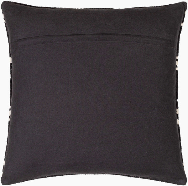 Surya Carlton Global Bohemian Accent Pillow - 18” X 18” Soft Cotton, Timeless Pattern, Easy Care Design Black Cotton,Cotton Crl006-1818d