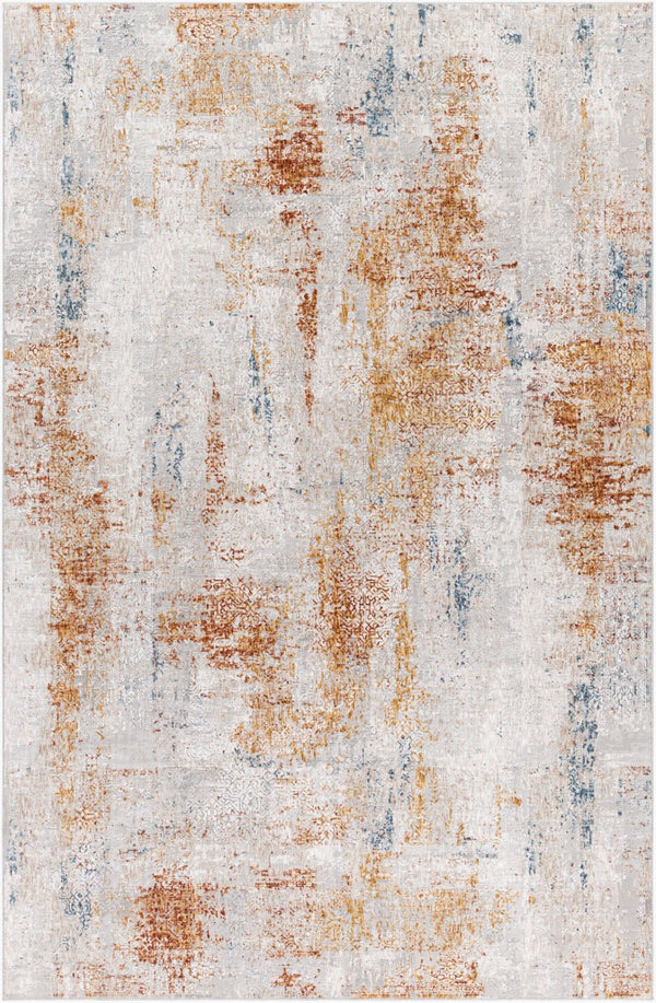 Livabliss Carmel Geometric Mid-century Modern Area Rug Polyester Woven for Living Room White, Gray 9'6" x 6'7" CRL2302-6796