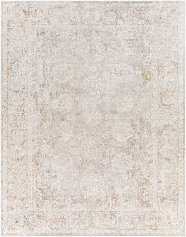 Livabliss Carmel Traditional Polyester Area Rug with Lustrous Sheen for Living and Dining Rooms Light Gray, Whi 7'10" x 10' CRL2305-71010