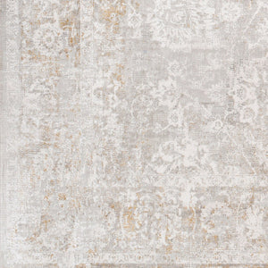 Livabliss Carmel Traditional Polyester Area Rug with Lustrous Sheen for Living and Dining Rooms Light Gray, Whi 10' x 13'11" CRL2305-1014