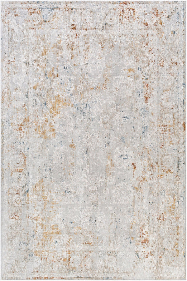 Livabliss Carmel Traditional Patterned Polyester Area Rug Machine Woven in Turkey for Living Rooms Light Gray, Dar 6'7" x 9'6" CRL2307-6796