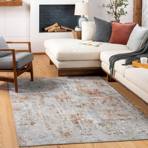 Livabliss Carmel Machine Woven Area Rug with Lustrous Sheen and High Low Pile for Large Rooms Light Gray, Whi 12' x 15' CRL2311-1215