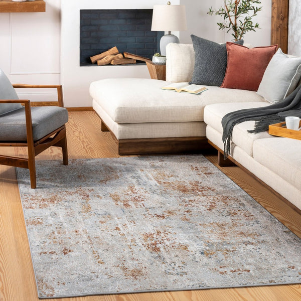Livabliss Carmel Machine Woven Area Rug with Lustrous Sheen and High Low Pile for Large Rooms Light Gray, Whi 12' x 15' CRL2311-1215