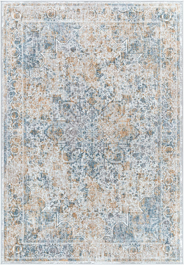 Livabliss Carmel Traditional Machine Woven Polyester Plush Accent Rug for Entryways and Bedrooms Taupe, Blue 2'7" x 3'11" CRL2312-274