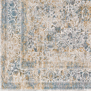 Livabliss Carmel Traditional Machine Woven Polyester Plush Accent Rug for Entryways and Bedrooms Taupe, Blue 2'7" x 3'11" CRL2312-274