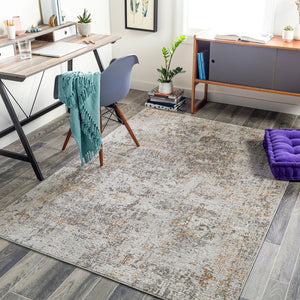Livabliss Carmel Turkish Polyester Area Rug Low Pile Minimalist Design for Living Rooms Light Gray, Mus 7'10" x 10' CRL2315-71010