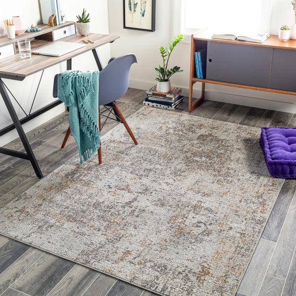 Livabliss Carmel Turkish Polyester Area Rug Low Pile Minimalist Design for Living Rooms Light Gray, Mus 7'10" x 10' CRL2315-71010