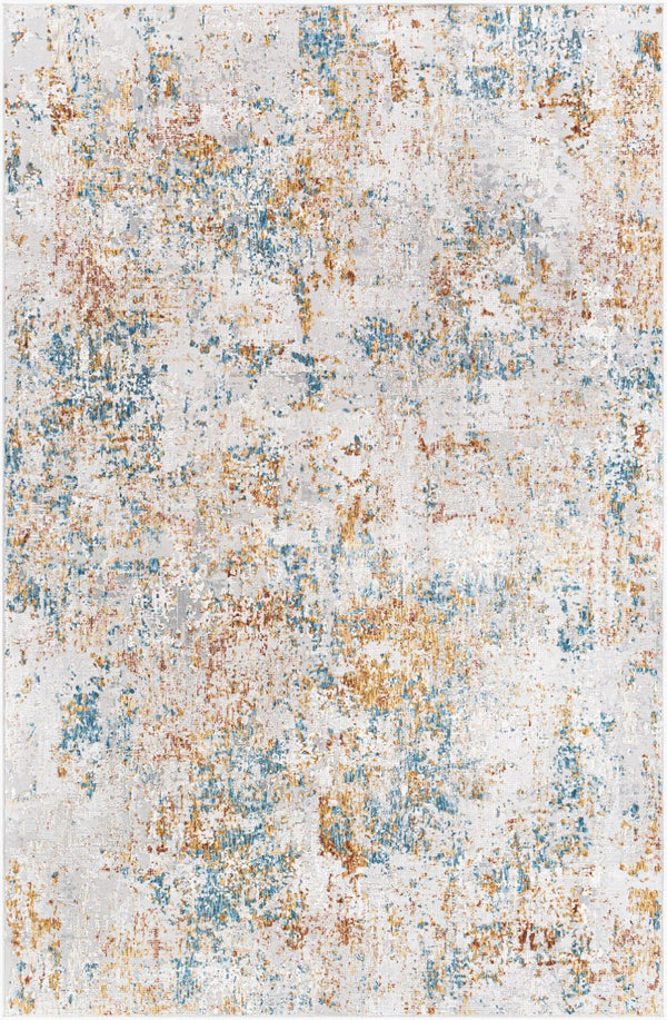 Livabliss Carmel Geometric Polyester Area Rug for Living Room with Medium Pile Turkish Weave Taupe, Blue 9'6" x 6'7" CRL2316-6796