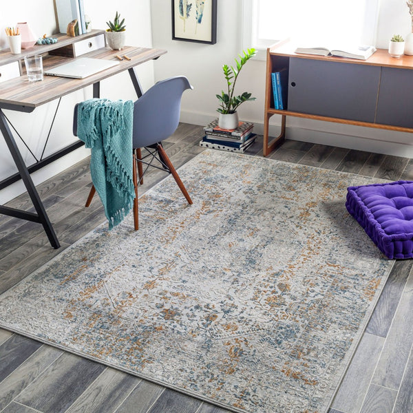 Livabliss Carmel Traditional Polyester Area Rug for Large Living Dining Rooms Medium Pile Light Gray, Tau 5' x 7'3" CRL2317-573