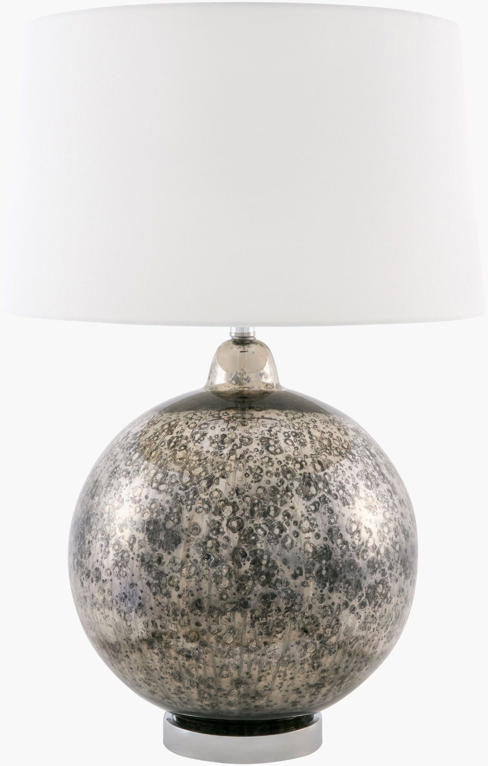 Surya Cirello Linen Shade Table Lamp with Metal Base for Bedside or Console Styling CRLO-001