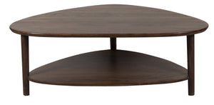 Porter Designs Porter Noma Acacia Wood Coffee Table - Mid-century Modern Oval Design With Stylish Lower Shelf Brown Wood 05-108-03-9475