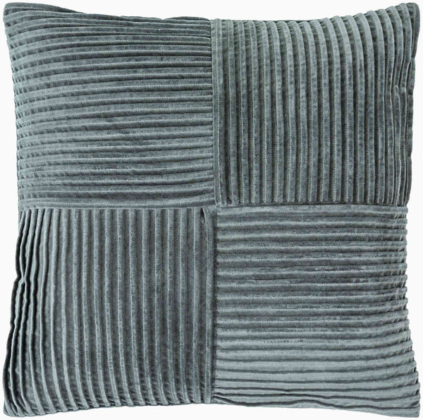 Surya Conrad Modern 18"X18" Accent Pillow - Soft Cotton, Hand-crafted Elegance For Timeless Home Decor Charcoal Cotton,Cotton Crn004-1818