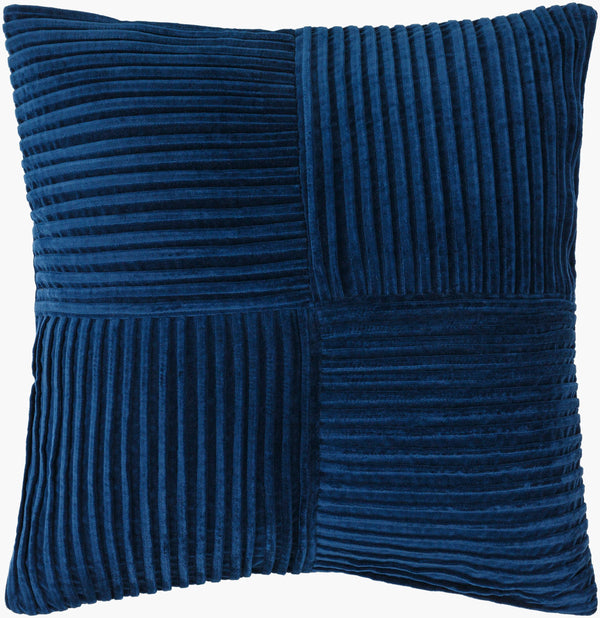 Surya Conrad Modern 18"X18" Accent Pillow - Soft Cotton, Hand-crafted Elegance For Timeless Home Decor Navy Blue Cotton,Cotton Crn006-2222d