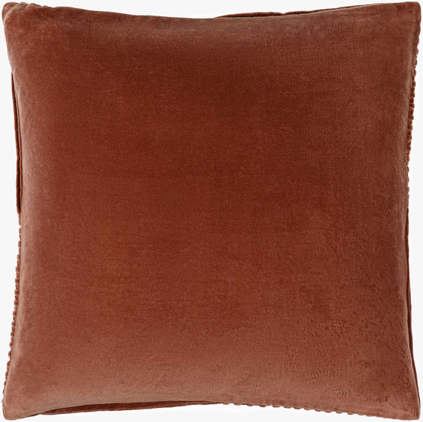 Surya Conrad Modern 18"X18" Accent Pillow - Soft Cotton, Hand-crafted Elegance For Timeless Home Decor Terracotta Cotton,Cotton Crn007-2222p