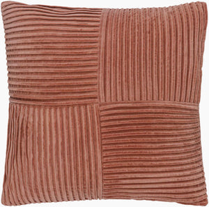 Surya Conrad Modern 18"X18" Accent Pillow - Soft Cotton, Hand-crafted Elegance For Timeless Home Decor Terracotta Cotton,Cotton Crn007-2222p