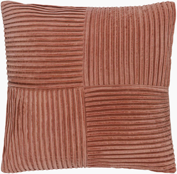 Surya Conrad Modern 18"X18" Accent Pillow - Soft Cotton, Hand-crafted Elegance For Timeless Home Decor Terracotta Cotton,Cotton Crn007-2222p