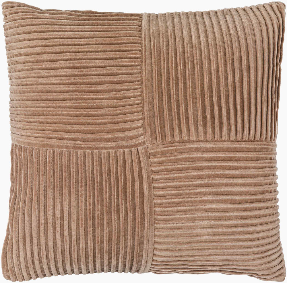 Surya Conrad Modern 18"X18" Accent Pillow - Soft Cotton, Hand-crafted Elegance For Timeless Home Decor Taupe Cotton,Cotton Crn009-2222