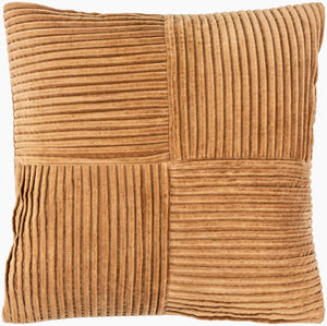 Surya Conrad Modern 18"X18" Accent Pillow - Soft Cotton, Hand-crafted Elegance For Timeless Home Decor Caramel Cotton,Cotton Crn010-2020p