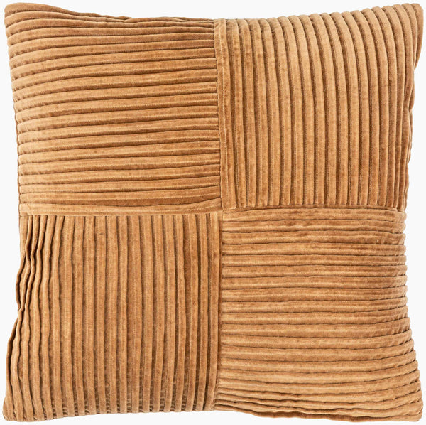 Surya Conrad Modern 18"X18" Accent Pillow - Soft Cotton, Hand-crafted Elegance For Timeless Home Decor Caramel Cotton,Cotton Crn010-2020p