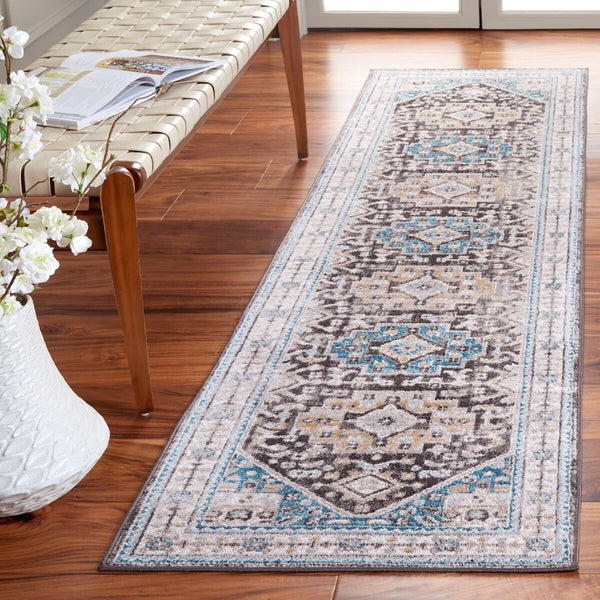 Safavieh Cornelia 211 Power Loomed 100% Polypropylene Transitional Rug Blue / Charcoal CRN211T-9