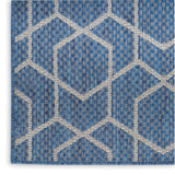 Nourison Horizon Indoor/Outdoor HOZ01 Machine Made Power-loomed Borderless Design Indoor/Outdoor Modern Outdoor Rug Denim, Denim 88% Polypropylene,12% Polyester 841491126646