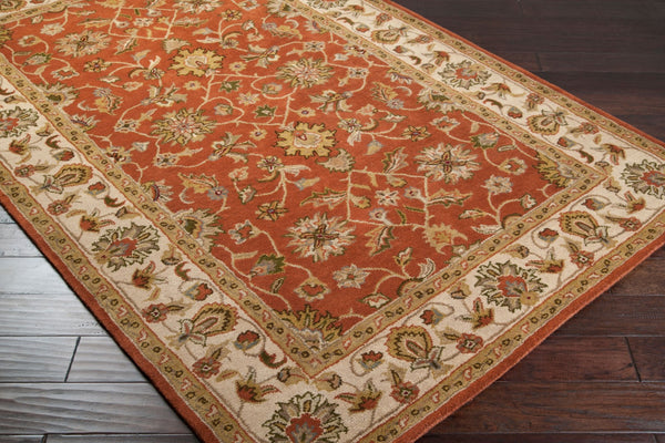 Surya Crowne 8' X 8' Handmade Wool Area Rug - Luxurious Softness, Traditional Style, Perfect For Your Home! Burnt Orange Wool Crn6002-8oct