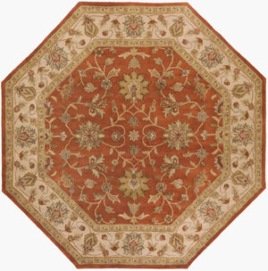 Surya Crowne 8' X 8' Handmade Wool Area Rug - Luxurious Softness, Traditional Style, Perfect For Your Home! Burnt Orange Wool Crn6002-8oct