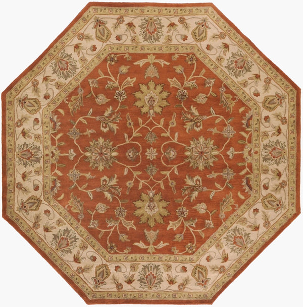 Surya Crowne 8' X 8' Handmade Wool Area Rug - Luxurious Softness, Traditional Style, Perfect For Your Home! Burnt Orange Wool Crn6002-8oct