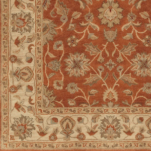 Surya Crowne 8' X 8' Handmade Wool Area Rug - Luxurious Softness, Traditional Style, Perfect For Your Home! Burnt Orange Wool Crn6002-8oct