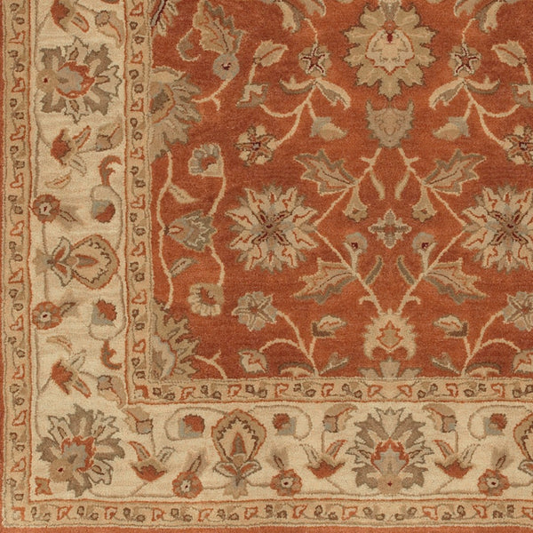 Surya Crowne 8' X 8' Handmade Wool Area Rug - Luxurious Softness, Traditional Style, Perfect For Your Home! Burnt Orange Wool Crn6002-8oct