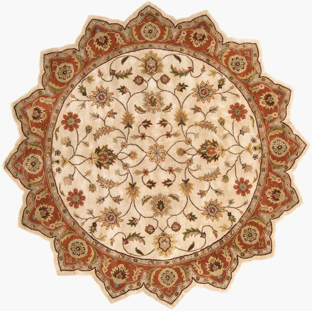 Livabliss Crowne Hand Tufted Wool Area Rug High Pile Traditional Pattern for Large Living Rooms Burnt Orange, T 8' x 8' CRN6004-8STAR