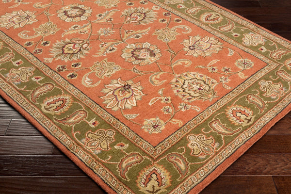 Surya Crowne 8' X 8' Handmade Wool Area Rug - Luxurious Softness, Traditional Style, Perfect For Your Home! Burnt Orange Wool Crn6019-8star